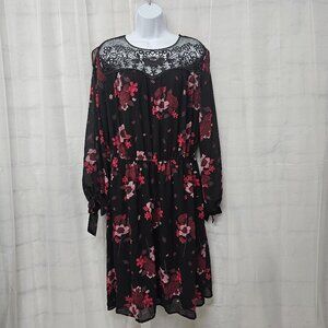 East Adeline Dress Black Floral Boho Whimsigoth 1X